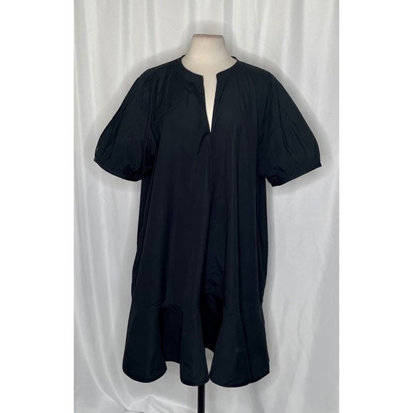NWT!! J. CREW Delilah Dress Cotton Poplin Solid Black Mini Ruffle Preppy 3X - Picture 3 of 15